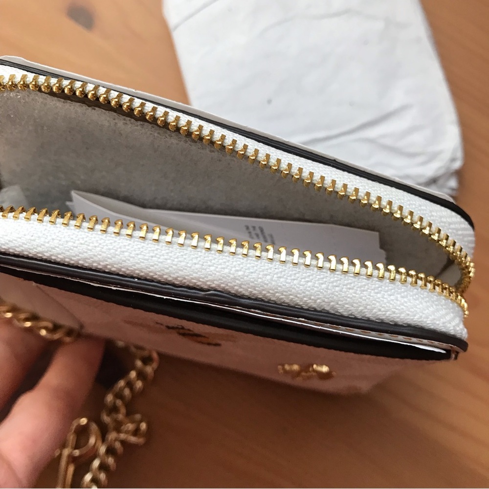 🐝 Coach Zip Card Case In Signature Canvas With Bee Print - Picture 8 of 11
